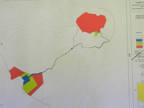 la mappa del parco di ijen
